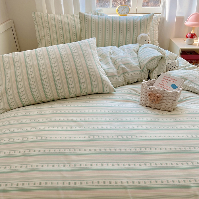 91家纺网 家纺一手货源 找家纺 雅居纺家纺 2025春夏新款全棉纯棉印花四件套 温婉