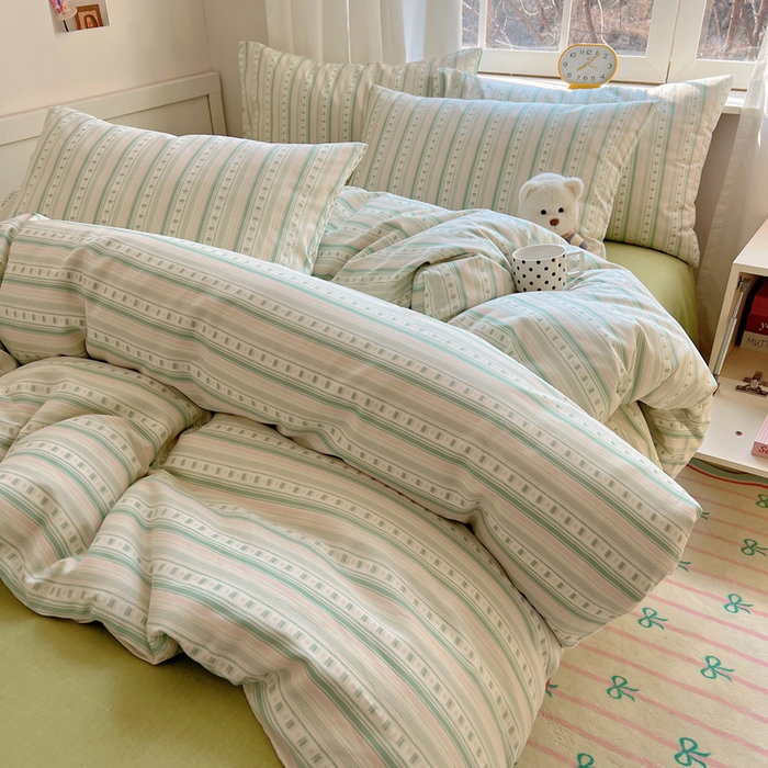 91家纺网 家纺一手货源 找家纺 雅居纺家纺 2025春夏新款全棉纯棉印花四件套 温婉