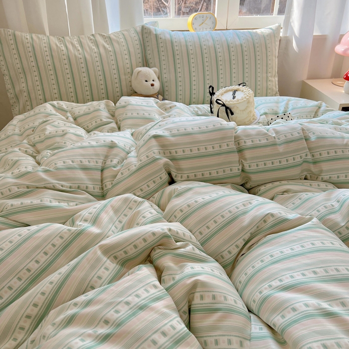 91家纺网 家纺一手货源 找家纺 雅居纺家纺 2025春夏新款全棉纯棉印花四件套 温婉