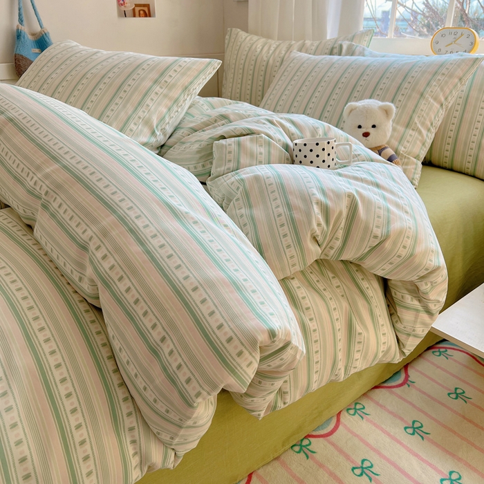 91家纺网 家纺一手货源 找家纺 雅居纺家纺 2025春夏新款全棉纯棉印花四件套 温婉