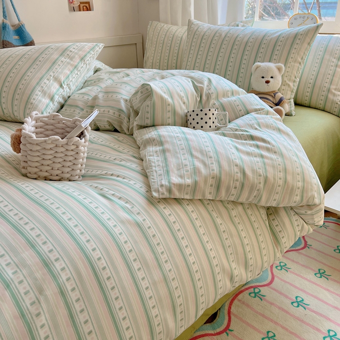 91家纺网 家纺一手货源 找家纺 雅居纺家纺 2025春夏新款全棉纯棉印花四件套 温婉