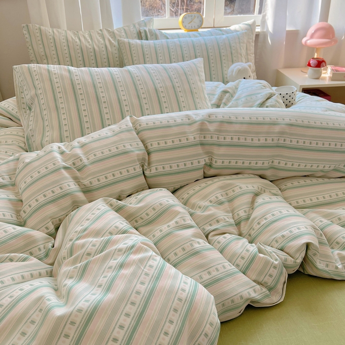 91家纺网 家纺一手货源 找家纺 雅居纺家纺 2025春夏新款全棉纯棉印花四件套 温婉