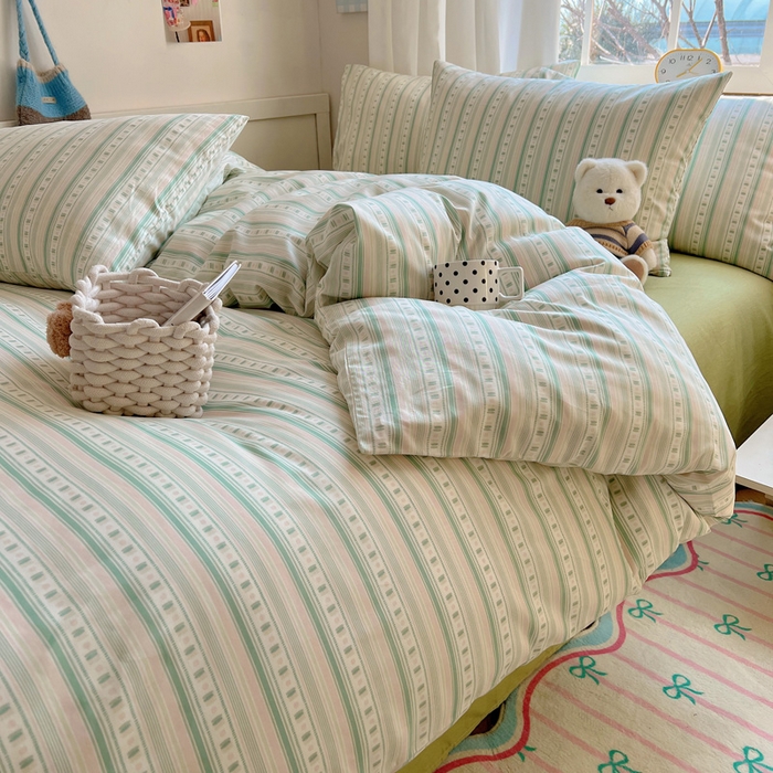 91家纺网 家纺一手货源 找家纺 雅居纺家纺 2025春夏新款全棉纯棉印花四件套 温婉