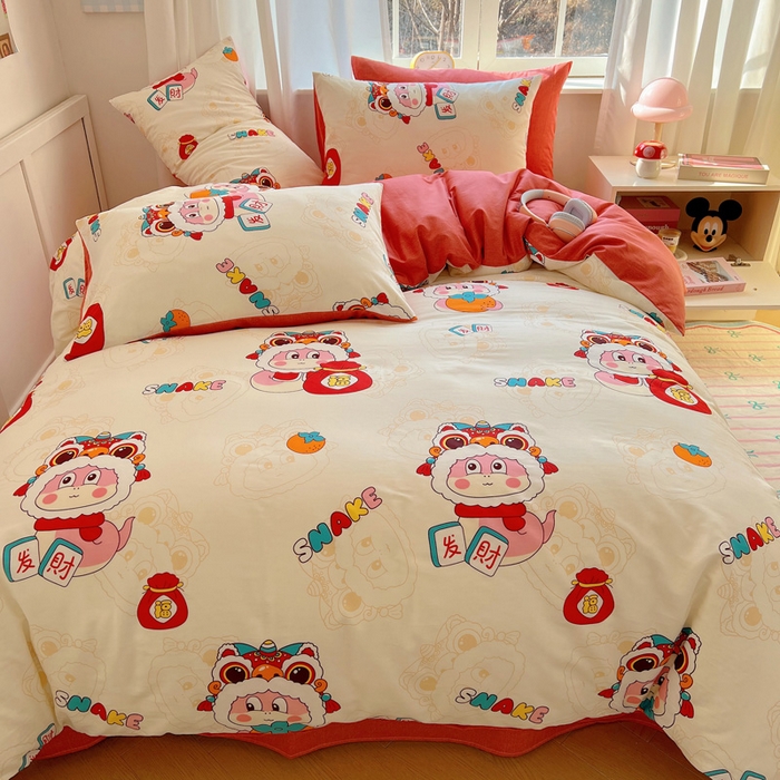 91家纺网 家纺一手货源 找家纺 雅居纺家纺 2025春夏新款全棉纯棉印花四件套 小福袋