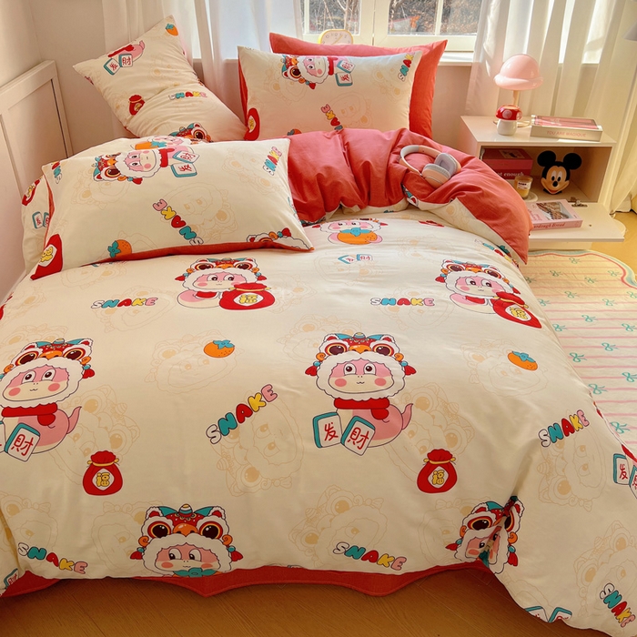 91家纺网 家纺一手货源 找家纺 雅居纺家纺 2025春夏新款全棉纯棉印花四件套 小福袋