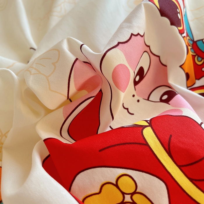 91家纺网 家纺一手货源 找家纺 雅居纺家纺 2025春夏新款全棉纯棉印花四件套 小福袋