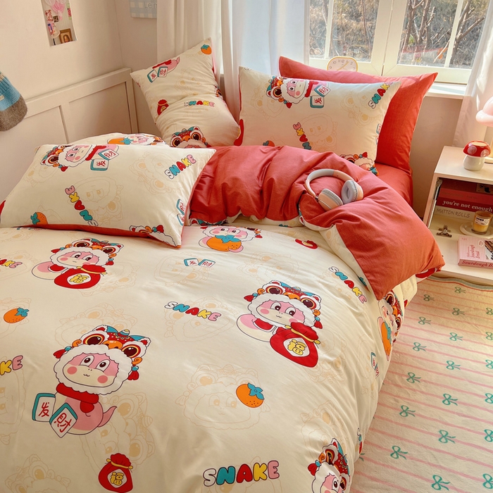 91家纺网 家纺一手货源 找家纺 雅居纺家纺 2025春夏新款全棉纯棉印花四件套 小福袋