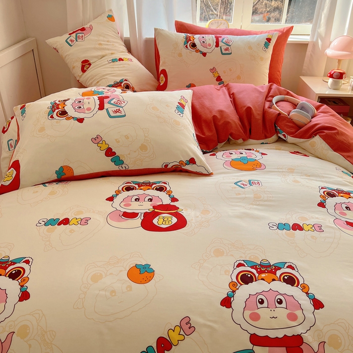 91家纺网 家纺一手货源 找家纺 雅居纺家纺 2025春夏新款全棉纯棉印花四件套 小福袋