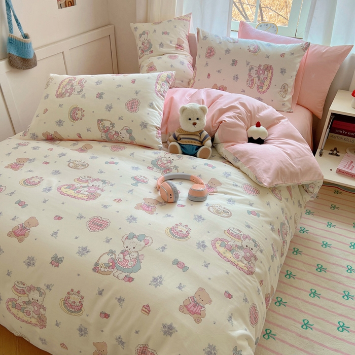 91家纺网 家纺一手货源 找家纺 雅居纺家纺 2025春夏新款全棉纯棉印花四件套 游园会