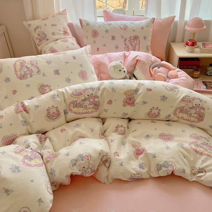 91家纺网 家纺一手货源 找家纺 雅居纺家纺 2025春夏新款全棉纯棉印花四件套 游园会