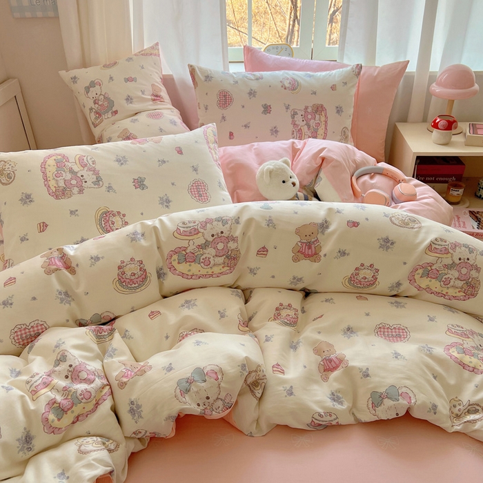 91家纺网 家纺一手货源 找家纺 雅居纺家纺 2025春夏新款全棉纯棉印花四件套 游园会