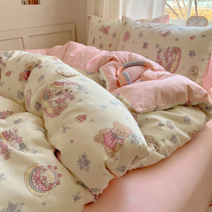 91家纺网 家纺一手货源 找家纺 雅居纺家纺 2025春夏新款全棉纯棉印花四件套 游园会