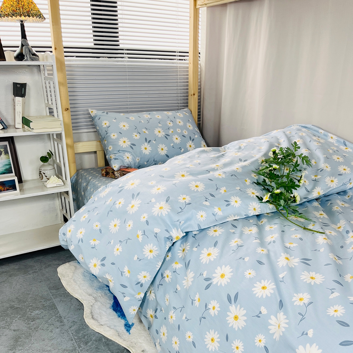 91家纺网 家纺一手货源 找家纺 云梦2025新款全棉印花学生宿舍套件 周末计划