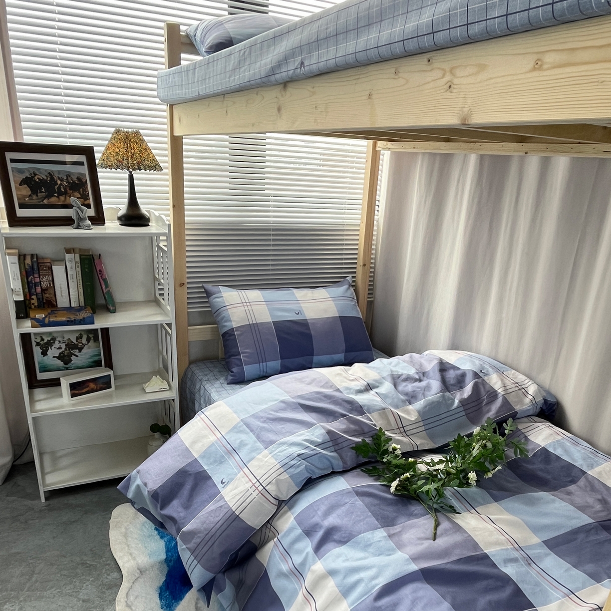 91家纺网 家纺一手货源 找家纺 云梦2025新款全棉印花学生宿舍套件 云栖雅筑