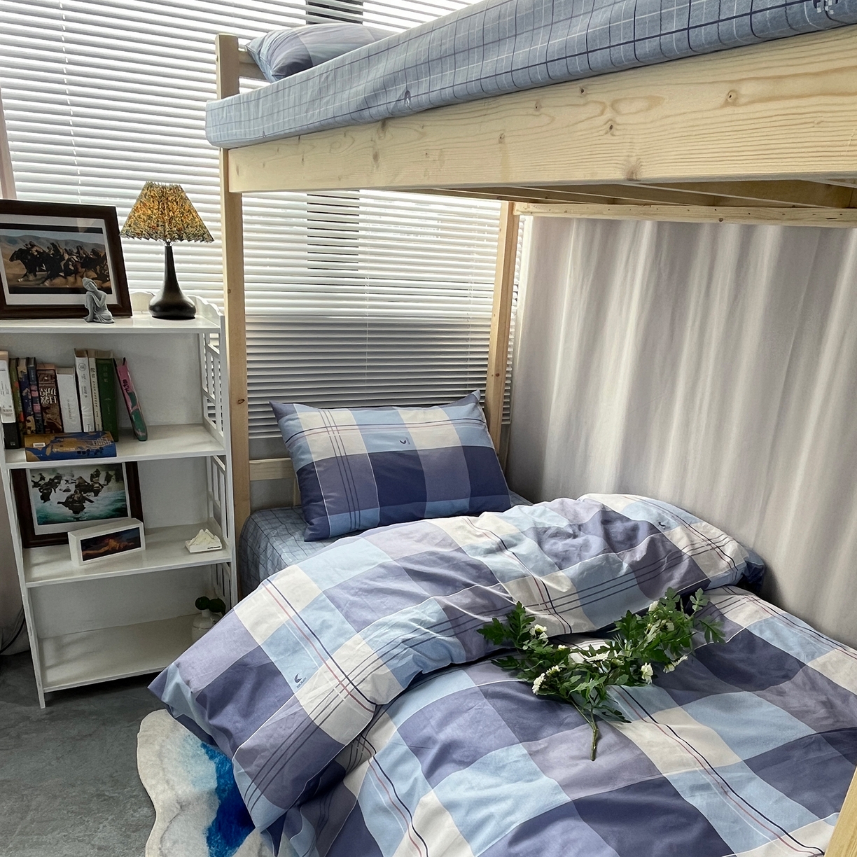 91家纺网 家纺一手货源 找家纺 云梦2025新款全棉印花学生宿舍套件 云栖雅筑