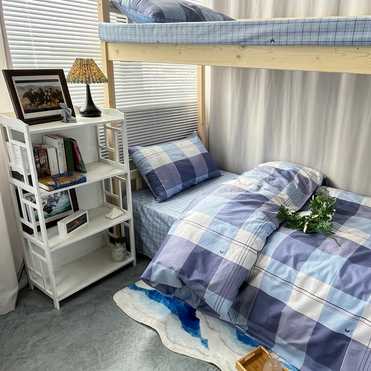 91家纺网 家纺一手货源 找家纺 云梦2025新款全棉印花学生宿舍套件 云栖雅筑