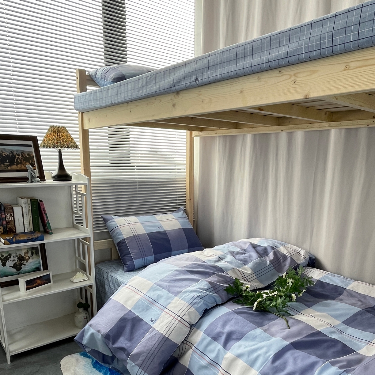 91家纺网 家纺一手货源 找家纺 云梦2025新款全棉印花学生宿舍套件 云栖雅筑