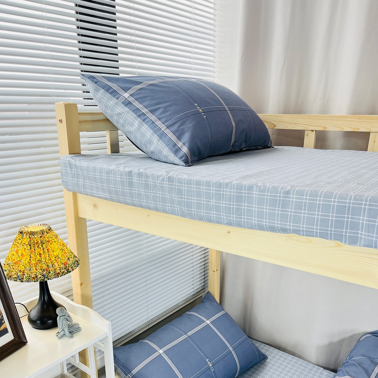 91家纺网 家纺一手货源 找家纺 云梦2025新款全棉印花学生宿舍套件 一键翻身