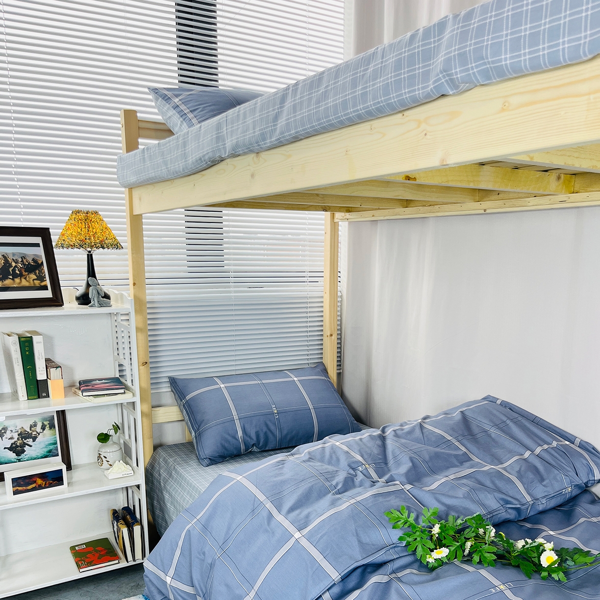 91家纺网 家纺一手货源 找家纺 云梦2025新款全棉印花学生宿舍套件 一键翻身