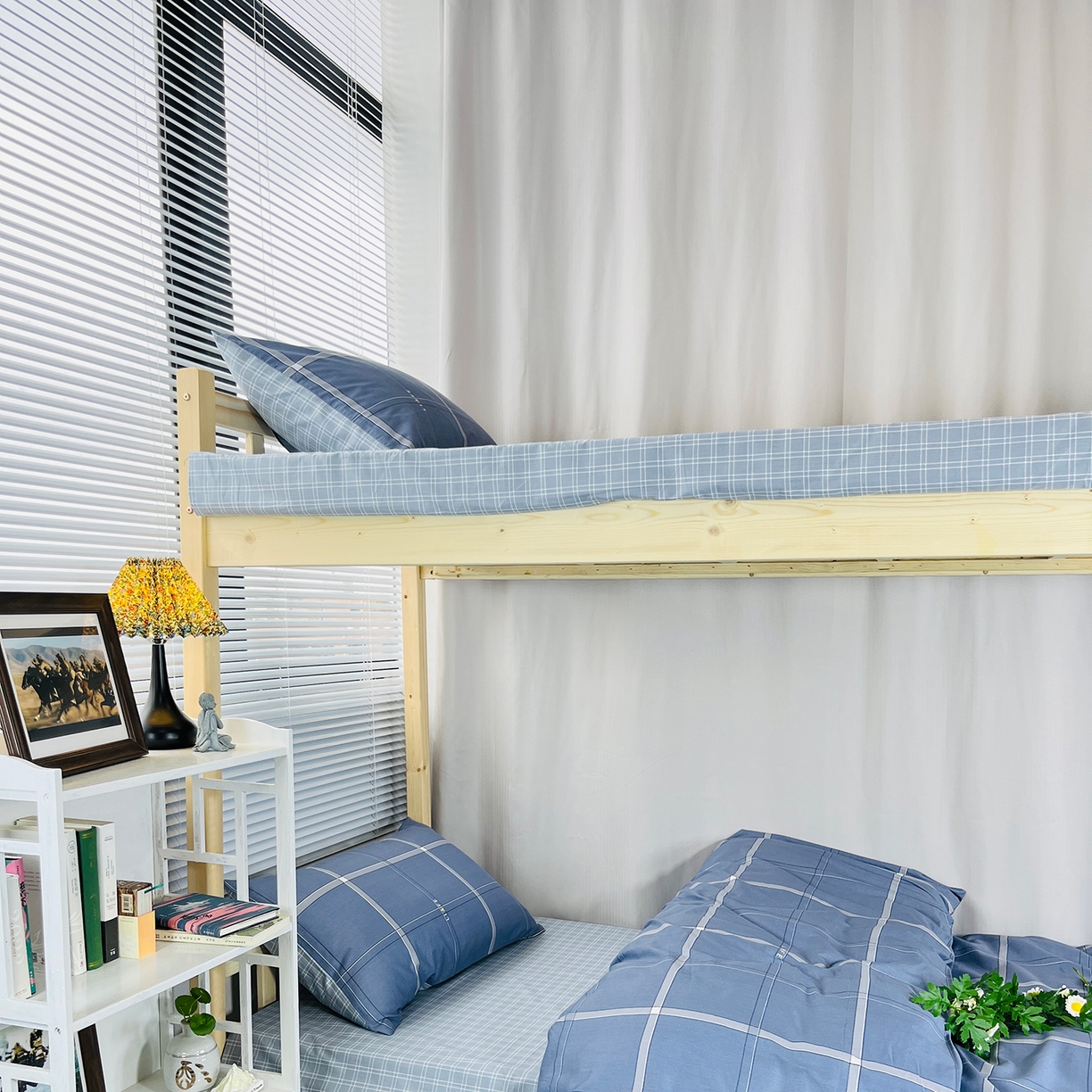 91家纺网 家纺一手货源 找家纺 云梦2025新款全棉印花学生宿舍套件 一键翻身