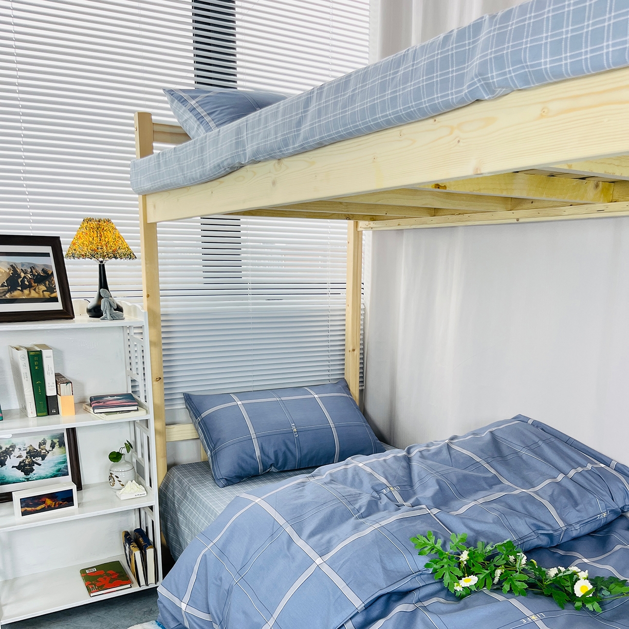 91家纺网 家纺一手货源 找家纺 云梦2025新款全棉印花学生宿舍套件 一键翻身