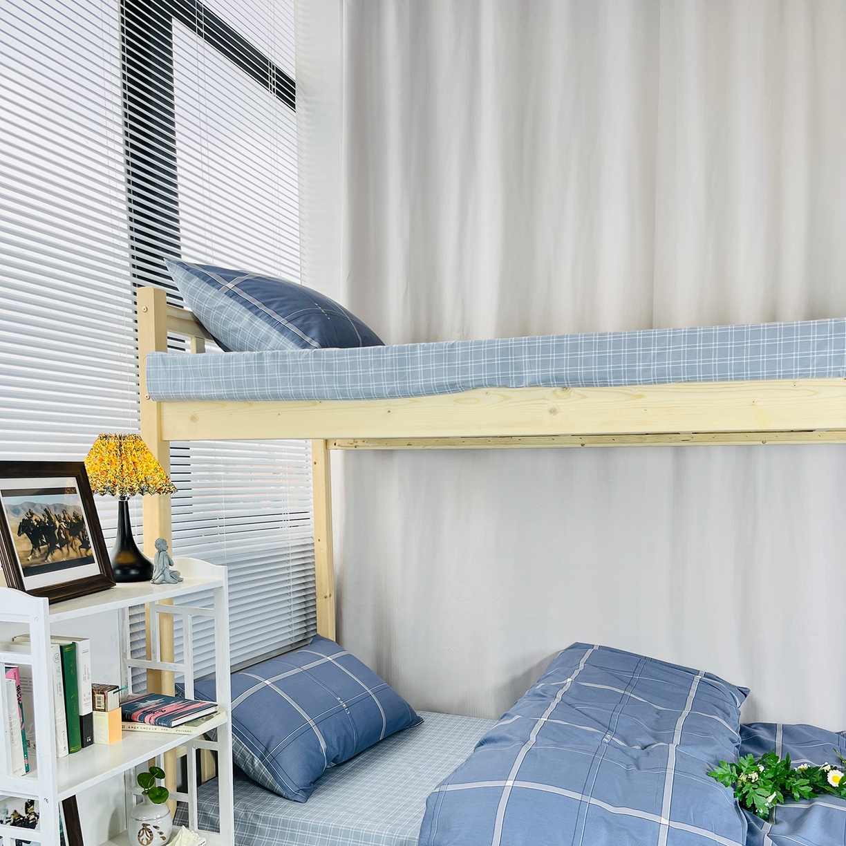 91家纺网 家纺一手货源 找家纺 云梦2025新款全棉印花学生宿舍套件 一键翻身