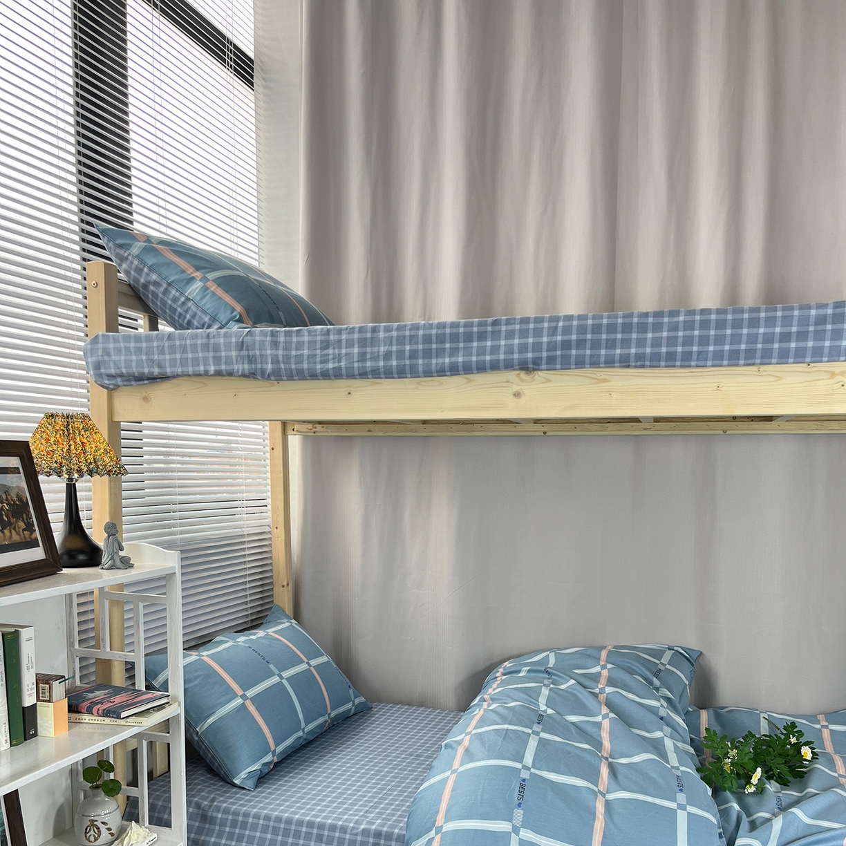 91家纺网 家纺一手货源 找家纺 云梦2025新款全棉印花学生宿舍套件 雪融之境