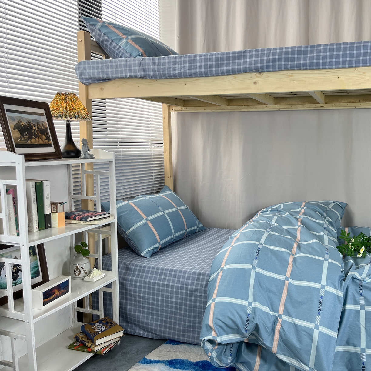 云梦2025新款全棉印花学生宿舍套件 雪融之境