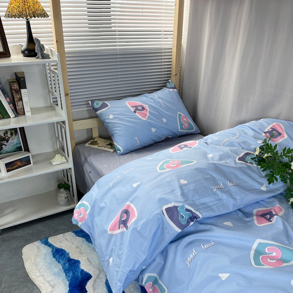 91家纺网 家纺一手货源 找家纺 云梦13372全棉学生宿舍纯棉三六件套全棉三件套源头工厂常年有货 星月童话 