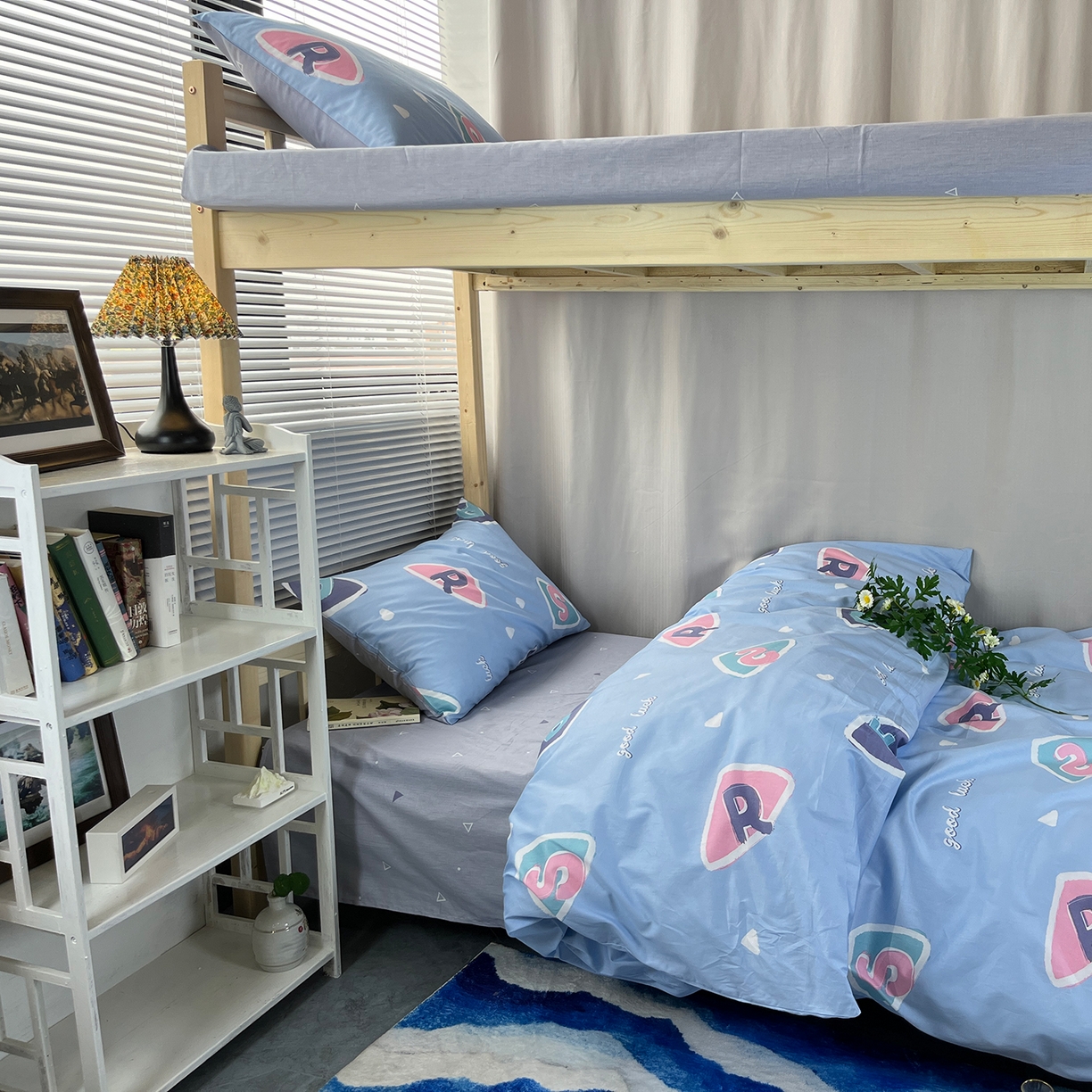 91家纺网 家纺一手货源 找家纺 云梦13372全棉学生宿舍纯棉三六件套全棉三件套源头工厂常年有货 星月童话 