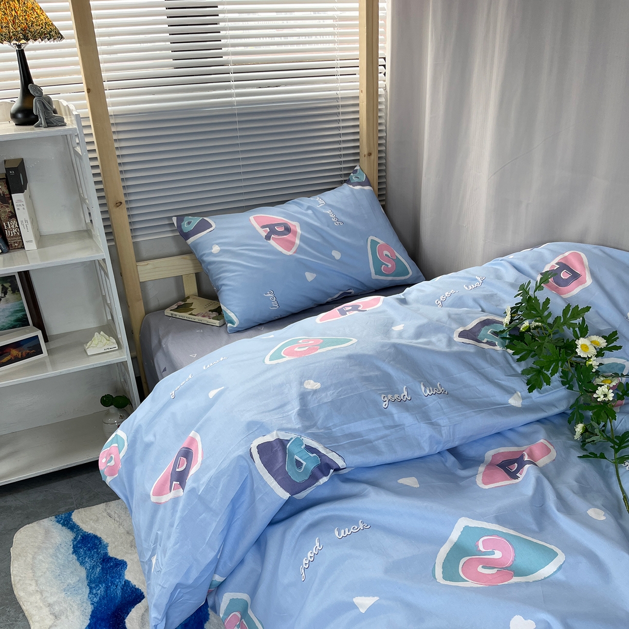 91家纺网 家纺一手货源 找家纺 云梦13372全棉学生宿舍纯棉三六件套全棉三件套源头工厂常年有货 星月童话 