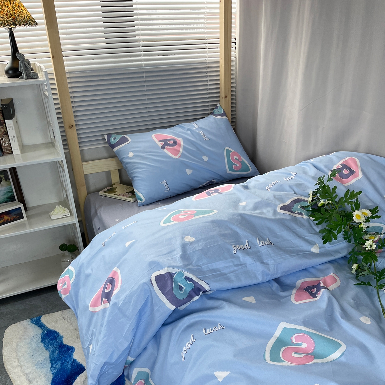 91家纺网 家纺一手货源 找家纺 云梦13372全棉学生宿舍纯棉三六件套全棉三件套源头工厂常年有货 星月童话 