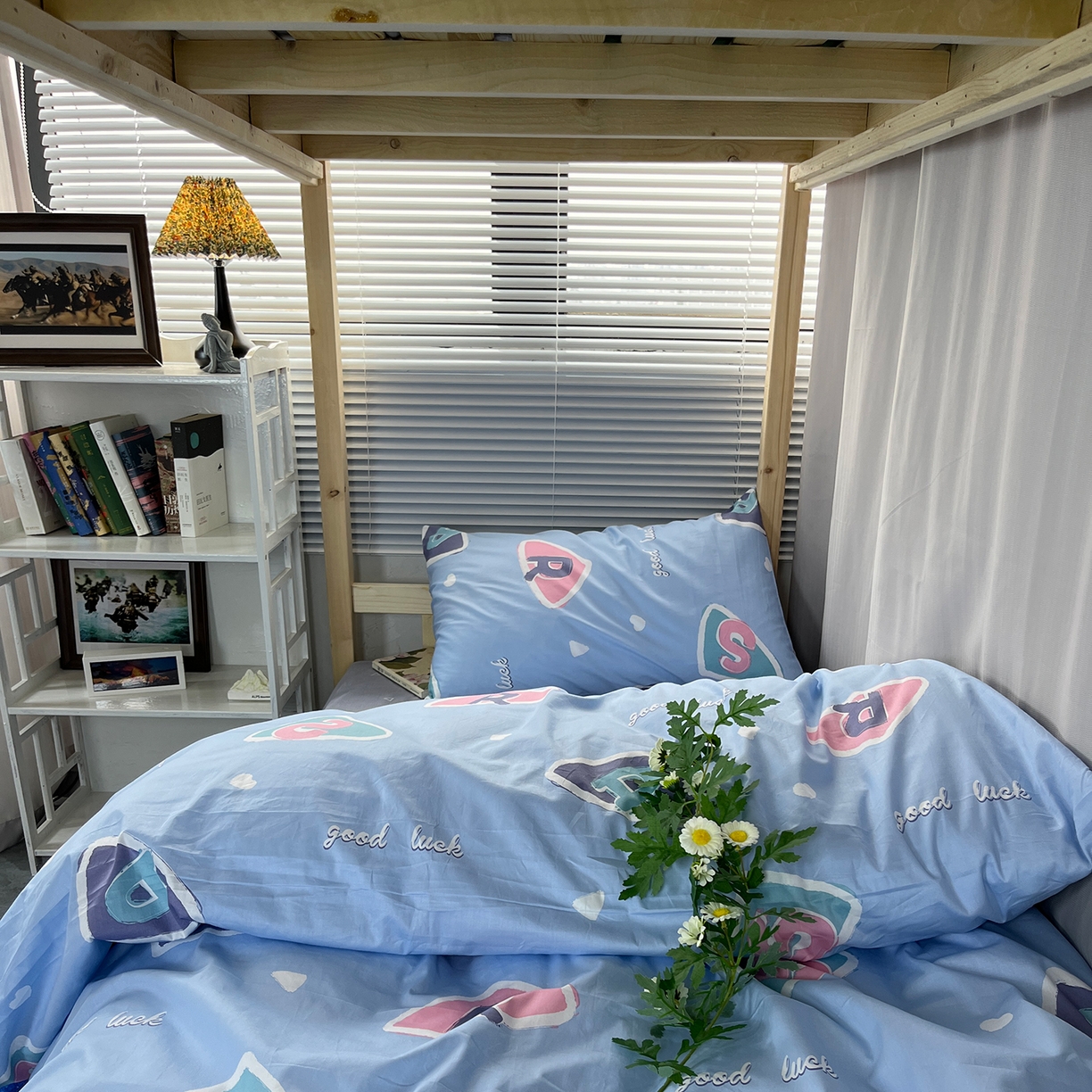 91家纺网 家纺一手货源 找家纺 云梦13372全棉学生宿舍纯棉三六件套全棉三件套源头工厂常年有货 星月童话 