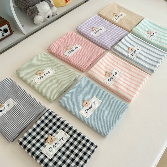 91家纺网 家纺一手货源 找家纺 （总）佳笠家居 2025新款kimi熊系列A类宿舍全棉纯棉色织水洗棉枕套单枕套枕套单件