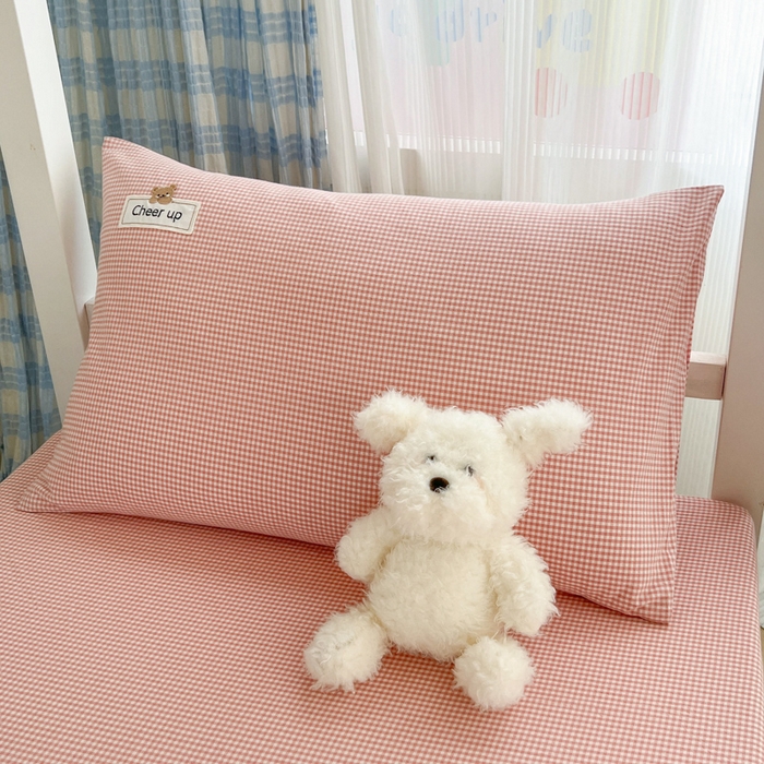 91家纺网 家纺一手货源 找家纺 （总）佳笠家居 2025新款kimi熊系列A类宿舍全棉纯棉色织水洗棉枕套单枕套枕套单件