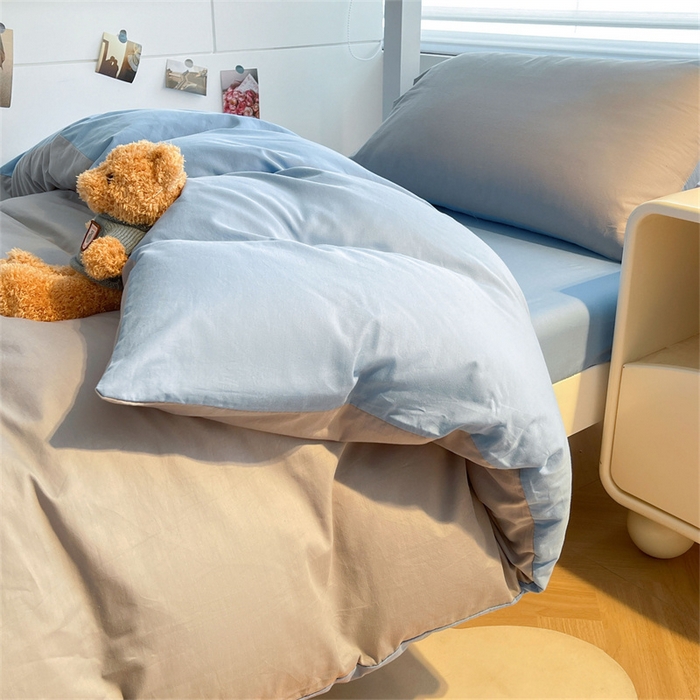 91家纺网 家纺一手货源 找家纺 （总）澳梵家居 2025春夏新款13372全棉纯棉学生宿舍上下铺三件套床笠款