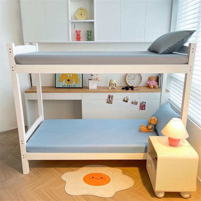 91家纺网 家纺一手货源 找家纺 （总）澳梵家居 2025春夏新款13372全棉纯棉学生宿舍上下铺三件套床笠款