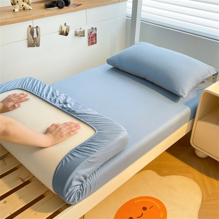 91家纺网 家纺一手货源 找家纺 （总）澳梵家居 2025春夏新款13372全棉纯棉学生宿舍上下铺三件套床笠款