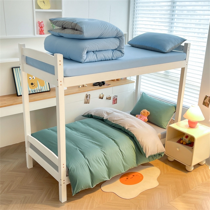 91家纺网 家纺一手货源 找家纺 （总）澳梵家居 2025春夏新款13372全棉纯棉学生宿舍上下铺三件套床笠款