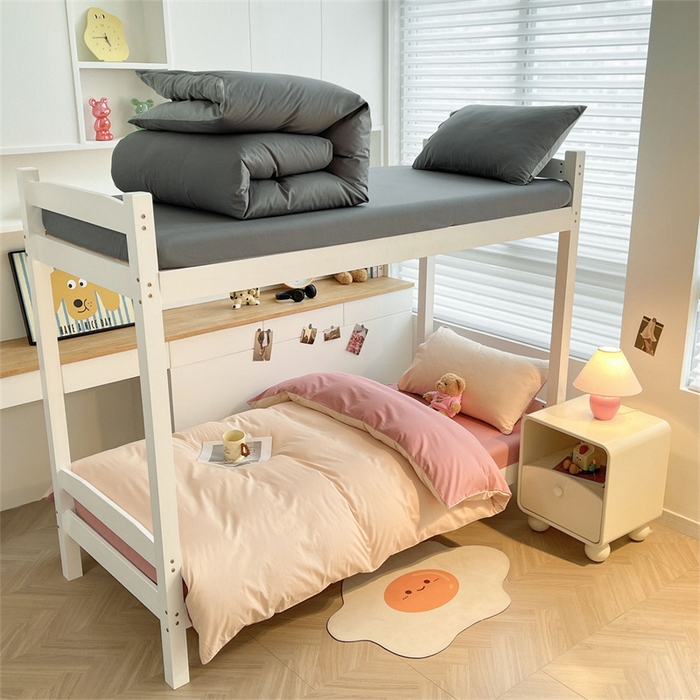 91家纺网 家纺一手货源 找家纺 （总）澳梵家居 2025春夏新款13372全棉纯棉学生宿舍上下铺三件套床笠款