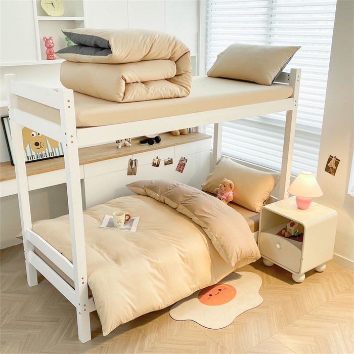 91家纺网 家纺一手货源 找家纺 （总）澳梵家居 2025春夏新款13372全棉纯棉学生宿舍上下铺三件套床笠款