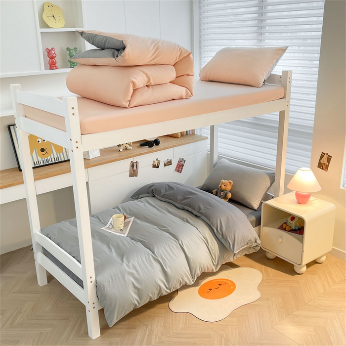 91家纺网 家纺一手货源 找家纺 （总）澳梵家居 2025春夏新款13372全棉纯棉学生宿舍上下铺三件套床笠款