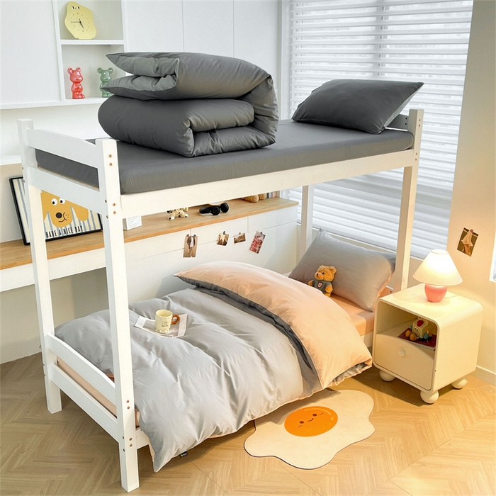 91家纺网 家纺一手货源 找家纺 （总）澳梵家居 2025春夏新款13372全棉纯棉学生宿舍上下铺三件套床笠款