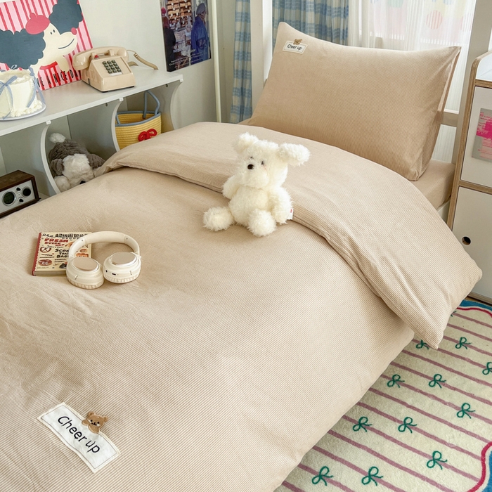 91家纺网 家纺一手货源 找家纺 （总）佳笠家居 2025新款kimi熊系列A类宿舍全棉纯棉色织水洗棉学生三件套