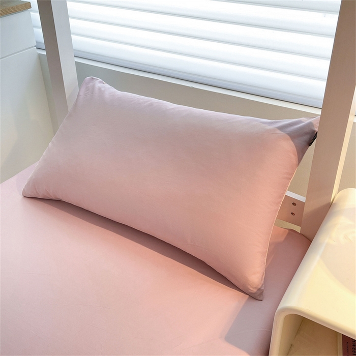 91家纺网 家纺一手货源 找家纺 澳梵家居 2025春夏新款13372全棉纯棉学生宿舍上下铺三件套床笠款 卡其 雾粉