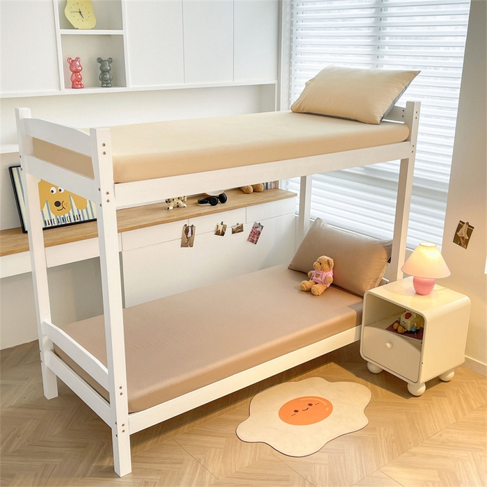 91家纺网 家纺一手货源 找家纺 澳梵家居 2025春夏新款13372全棉纯棉学生宿舍上下铺三件套床笠款 香槟 奶咖