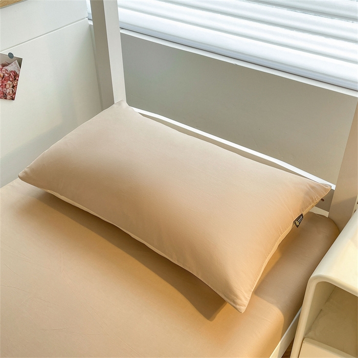 91家纺网 家纺一手货源 找家纺 澳梵家居 2025春夏新款13372全棉纯棉学生宿舍上下铺三件套床笠款 香槟 奶咖