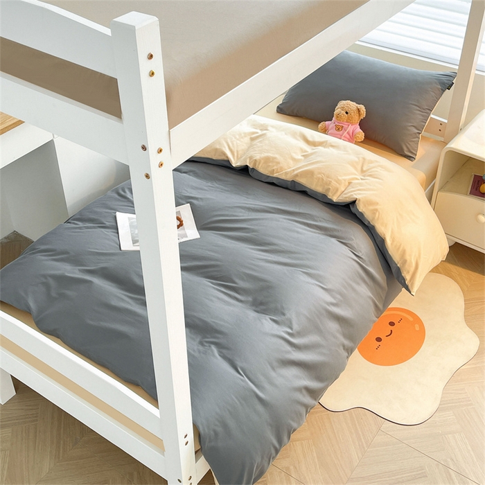 91家纺网 家纺一手货源 找家纺 澳梵家居 2025春夏新款13372全棉纯棉学生宿舍上下铺三件套床笠款 星灰 香槟