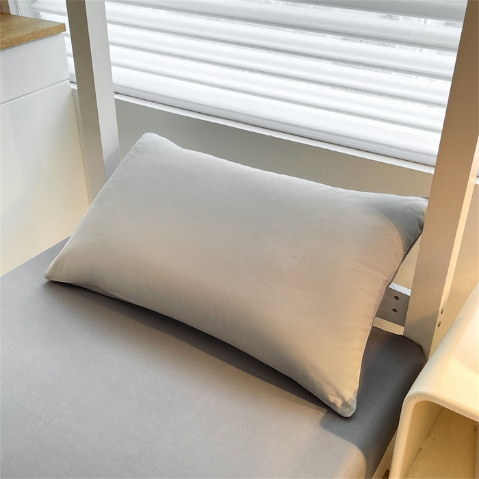 91家纺网 家纺一手货源 找家纺 澳梵家居 2025春夏新款13372全棉纯棉学生宿舍上下铺三件套床笠款 烟灰 星灰