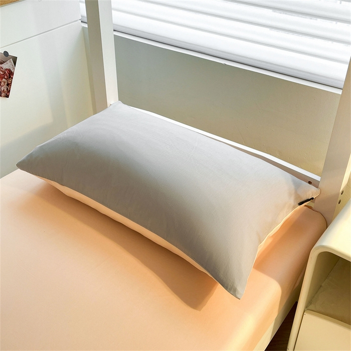 91家纺网 家纺一手货源 找家纺 澳梵家居 2025春夏新款13372全棉纯棉学生宿舍上下铺三件套床笠款 烟灰 杏黄